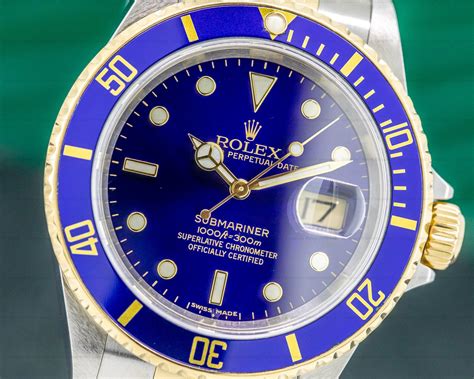 blue crystal dial rolex|Rolex submariner with blue dial.